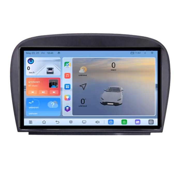 Navigatie Mercedes SL W230 2004-2011 C-W230 Android 8 Core 2.2 Ghz 8+128 Qled 1K ADAS 4G LTE GPS 360 KIT-w230+EDT-E409V3 CarStore Technology