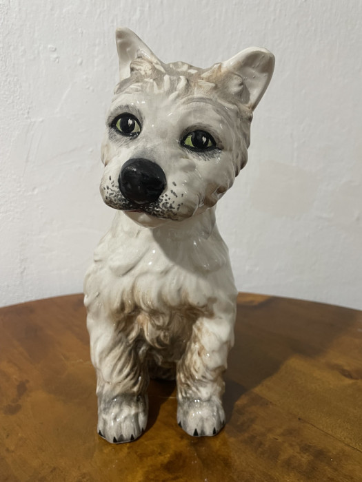 Figurina din ceramica italiana - catel, inaltime 27 cm