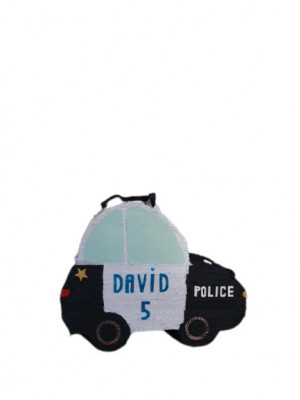 Pinata personalizata model Masina Politie, 45 cm, alb/negru foto