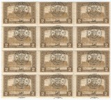 Romania, Emisiunile Oradea, LP 20e/1918, bloc de 12, supr. deplasat, eroare, MNH, Nestampilat