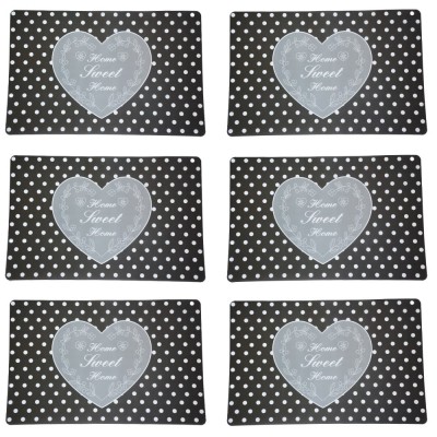 Set suport farfurie pentru servirea mesei, model Pufo Home Sweet Home, 6 bucati foto