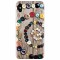 Husa silicon pentru Apple Iphone XS Max, Colorful Buttons Spiral Wood Deck