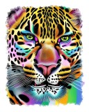Cumpara ieftin Sticker Decorativ Leopard Galben 70cm, Autocolant Perete, Autoadeziv, PVC, 55x70 cm