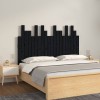VidaXL Tăblie de pat pentru perete, negru 127,5x3x80 cm lemn masiv pin 824792
