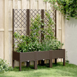 Jardiniera de gradina cu spalier, maro, 120x40x142 cm, PP GartenMobel Dekor, vidaXL