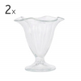 Set 2 cupe pentru desert / inghetata Ice Cream, 150 ml, D12x12 cm, stica, transparent, Excellent Houseware