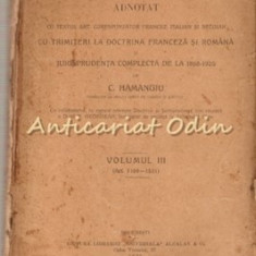 Codul Civil Adnotat III - C. Hamangiu, N. Georgean - 1925