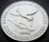 Cumpara ieftin Moneda exotica 5 CENTAVOS de CORDOBA - NICARAGUA, anul 1994 * cod 110 = A.UNC, America Centrala si de Sud