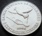 Moneda exotica 5 CENTAVOS de CORDOBA - NICARAGUA, anul 1994 * cod 110 = A.UNC