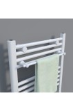 Șină dreaptă pentru prosop pentru radiator de baie de design, cu tuburi ovale, accesorii de &icirc;ncălzire, lungime 460 mm, opțiune de culoare albă