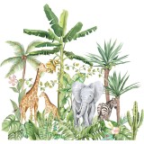Sticker Decorativ, Animale Salbatice din Safari, 60 x 90 cm Alb 60 cm 90 cm 60 cm Alb 2 Folii