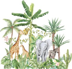 Sticker Decorativ, Animale Salbatice din Safari, 60 x 90 cm Alb 60 cm 90 cm 60 cm Alb 2 Folii