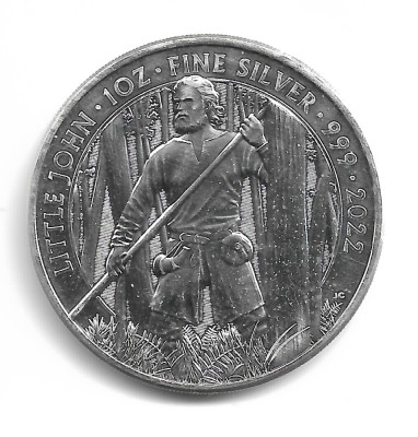 Marea Britanie - Myths and Legends - 2022 LITTLE JOHN - 1OZ .999 Fine ARGINT 2 Pounds foto
