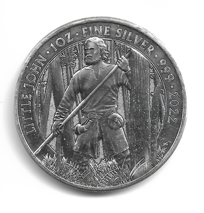Marea Britanie - Myths and Legends - 2022 LITTLE JOHN - 1OZ .999 Fine ARGINT 2 Pounds