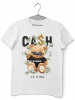 Tricou barbati, Teddy Bear &quot; Cash is King &quot; Negru, marime S, L, M, XL, Bumbac, Alb