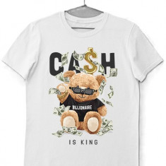 Tricou barbati, Teddy Bear " Cash is King " Negru, marime S
