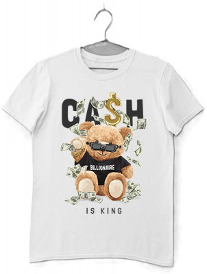 Tricou barbati, Teddy Bear &amp;quot; Cash is King &amp;quot; Negru, marime S foto