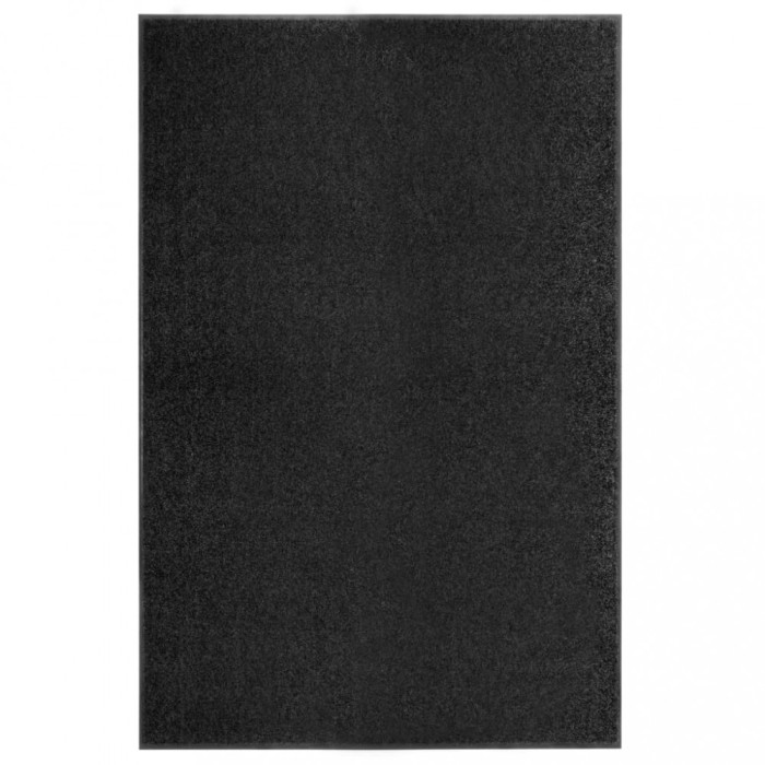 Covoraș de ușă lavabil, negru, 120 x 180 cm