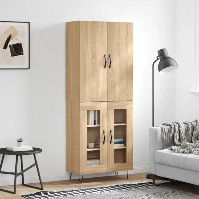 vidaXL Dulap &icirc;nalt, stejar sonoma, 69,5x34x180 cm, lemn compozit