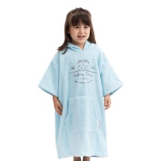 Poncho de baie pentru copii Homelevel, 3-5 ani, Albastru, Bumbac organic, 54976.1