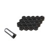 Capace Prezoane 21mm Negre, Set 20 Buc + Cleste Extractie - Accesorii Roti Auto