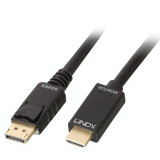 Cablu Displayport la HDMI 4K30Hz 2m T-T Negru, Lindy L36922