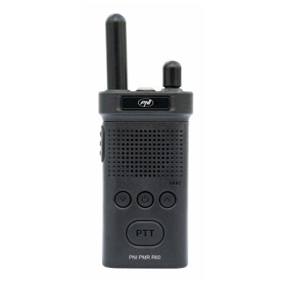 Statie radio portabila PNI PMR R60 446MHz, 0.5W, 16 canale programabile, 16 PMR si tonuri 50 CTCSS si 104 DCS, Scan, blocare taste, SOS, Monitor, acum foto