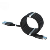 Cablu de incarcare rapida, Flippy, Type C, cu absorbtie magnetica, 1 m, Negru