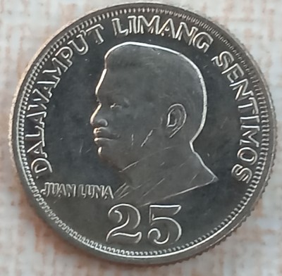 (M2074) MONEDA FILIPINE - 25 SENTIMOS 1972, JUAN LUNA foto