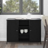 VidaXL Buffet Stejar Negru 100x35x70 cm Lemn prelucrat și Oțel