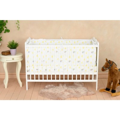 Patut lemn bebe Qmini Julia 3 in 1, 120x60 cm, alb, cu saltea cocos 10 cm, EN716 foto