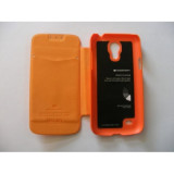 Husa Mercury Techno Flip Samsung Galaxy S4mini I9190 Orange Blis, Piele Ecologica, Cu clapeta