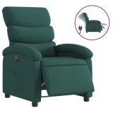 Cumpara ieftin Fotoliu rabatabil electric, verde inchis, material textil