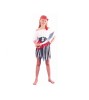Costum carnaval Pirat cu camasa, curea, fusta, banda pentru fete, marime 130/140 cm (8-10 ani)