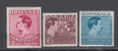 ROMANIA 1938 LP 124 CONSTITUTIA SERIE SARNIERA foto