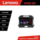 Navigatie Android Lenovo 2K pentru Kia Sportage 2010-2016, 4GB+64GB, 360
