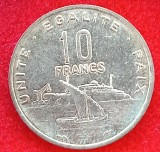 (M1571) MONEDA DJIBOUTI - 10 FRANCS 1991, STARE FOARTE BUNA, EXOTICA