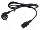 Cablu 3x0,75mm&sup2; CEE 7/7 ştecăr unghi, IEC C13 mamă - POS