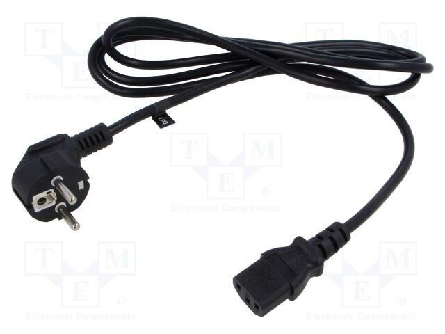 Cablu 3x0,75mm&sup2; CEE 7/7 ştecăr unghi, IEC C13 mamă - POS
