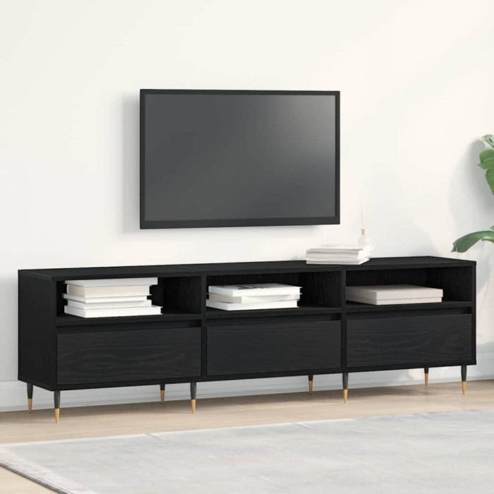 vidaXL Dulap TV, stejar negru, 150x30x44,5 cm, lemn prelucrat