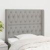 VidaXL Tăblie de pat cu aripioare gri deschis 103x16x118/128 cm textil 3119906