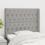 VidaXL Tăblie de pat cu aripioare gri deschis 103x16x118/128 cm textil 3119906