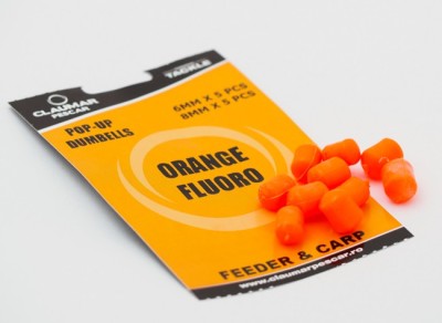 Pop Up Dumbells Claumar 10Buc 5x6mm-5x8mm Portocaliu Fluo foto