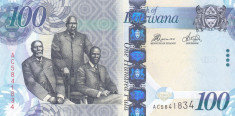 Bancnota Botswana 100 Pula 2012 - P33c UNC foto