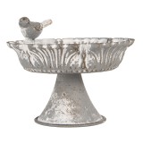 Cumpara ieftin Bol decorativ metal gri alb vintage 13x12x10 cm