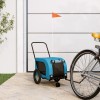 VidaXL Remorcă bicicletă animale companie, albastru/negru, oxford/fier 94016
