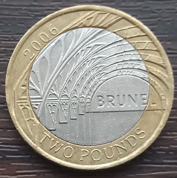 (S) MONEDA ANGLIA - 2 POUNDS 2006, ANIVERSAREA A 200 ANI DE LA NASTEREA LUI ISAMBARD K. BRUNEL