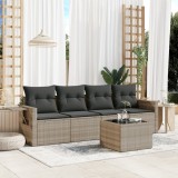 Gossi set canapele de gradina cu perne, 5 piese gri deschis poliratan