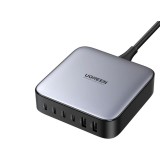 Cumpara ieftin Incarcator rapid UGREEN GaN 200W Desktop Charger + cablu USB-C, 4x USB-C, 2x USB-A, Gri