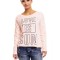 N739-5112 Bluza casual cu text inscriptionat in fata